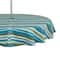 Beachy Stripe Print Outdoor Tablecloth with Zipper, 60" Round